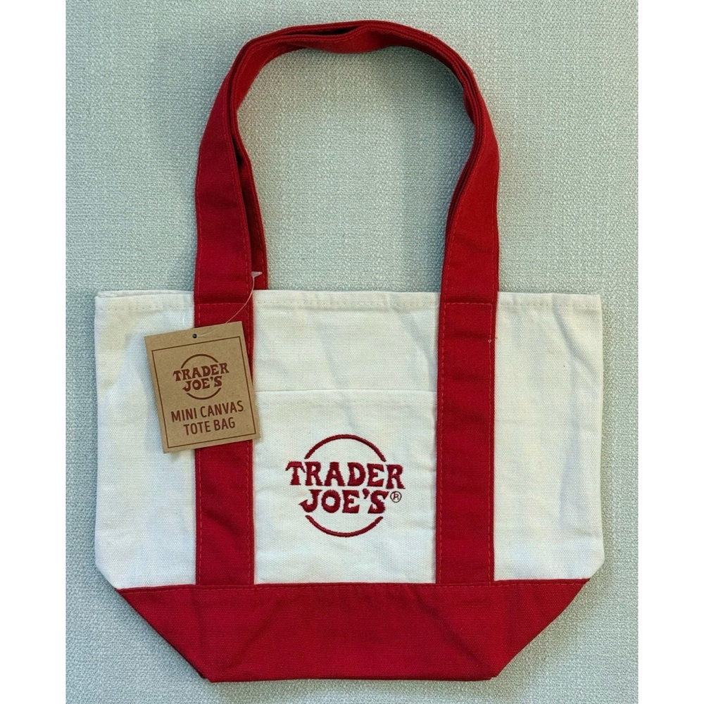 TRADER JOE’S RED MINI CANVAS TOTE BAG‎